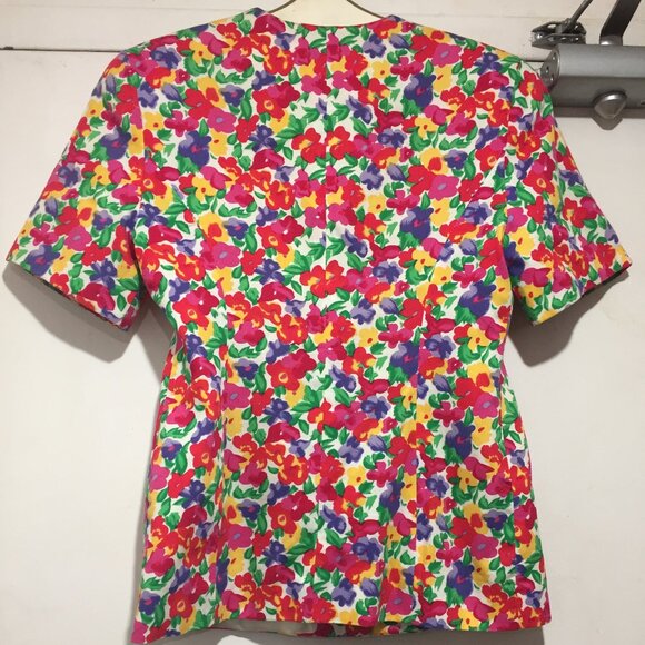 VINTAGE BRAEMAR by JEREMY SCOTT FLORAL PRINT BLAZERS SIZE 6P/6 - Picture 4 of 7